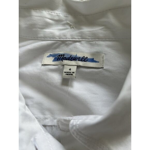 Madewell $88 Poplin Utility-Pocket Button-Up Shirt, White Size 4 NU471 - Picture 10 of 15